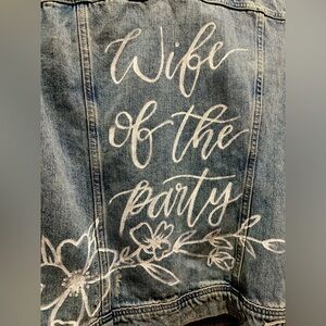Wife of the Party 👰🏻 custom painted denim jacket